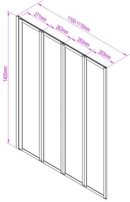 Paravan de baie Tribeca 110x140 cm negru