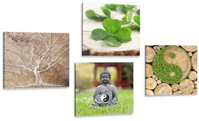 Set tablouri Feng Shui cu elementele naturii