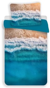 Lenjerie de pat din microfibra 3D PARADISE BEACH, albastru Dimensiune lenjerie de pat: 70 x 90 cm | 140 x 200 cm