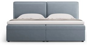 Pat boxspring albastru deschis cu spațiu de depozitare 180x200 cm Arendal – Cosmopolitan Design