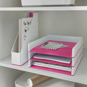 Suport de reviste Leitz WOW, alb-roz