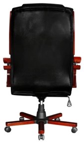 Scaun pentru birou din piele cu spatar inalt 1, Negru