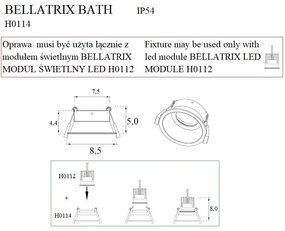 Rama spot incastrabil pentru baie BELLATRIX BATH IP54, negru H0114 MX