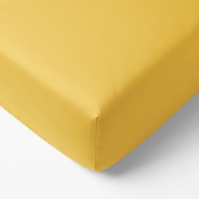 Goldea cearceaf de pat 100% bumbac cu elastic - galben-miere 160 x 200 cm