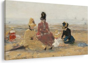 Tablou - Eugène Boudin, On the Beach, Trouville, reproducere (90x60 cm)