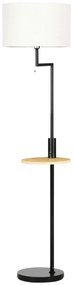 HOMCOM Lampă de podea cu etajeră, Lampă de podea, Fermoar, E 27, 40 W, Bambus, Natural + Negru | Aosom Romania