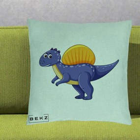 Perna Decorativa Spinozaur Kawaii, 40x40 cm, Verde Menta, Husa Detasabila, Perna Inclusa, BEKZ®