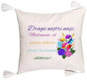 Perna Decorativa cu Franjuri pentru Nasi 2, 45x45 cm, Cu fermoar