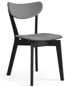 MAZZONI EXPORT ROXY Gri (material Spirit 15)/cadru negru - SCAUN DE LEMN TAPIȚAT PENTRU SALON SUFRAGERIE BUCĂTĂRIE RETRO