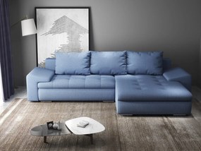 Colțar extensibil dumonde cu ladă de depozitare si sezut confortabil din spuma high-density, Leonardo Enjoy Albastru 260x185 cm II