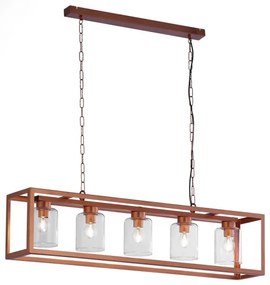 Jupiter 1804 - MC5 - Lustră pe lanț MACARI 5xE27/60W/230V de cupru