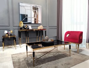 Fotoliu tapitat Morello rosu/gold – H78 cm