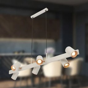 Briloner 4058064 - Lustra suspendată pe cablu ERA 6xGU10/10W/230V, crem