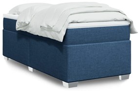 vidaXL Pat box spring cu saltea, albastru, 80x200 cm, textil