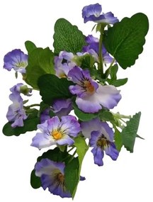 Buchet artificial de panseluțe violet deschis, 37cm