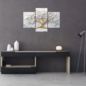 Tablou – Arborele vieții 3D plin de flori (90x60 cm)