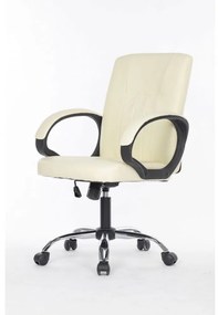 RESIGILAT-Scaun birou, SIB014, Piele ecologică, Alb perlat,