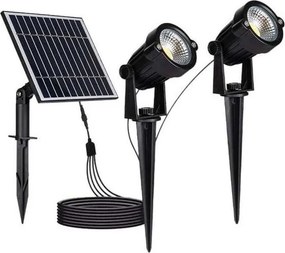 Set de 2 lămpi solare LED pentru exterior 2xLED/1,2W/3,7V IP65 3000K 4000 mAh