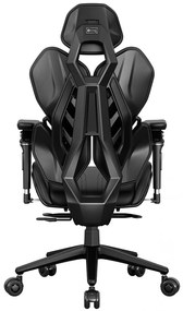RXGAMER K6-6102 Scaun ergonomic, cotiere 5D, tetiera 2D, mecanism multifunctional inclinare/blocare, pivotant, PU, Negru