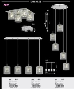 Lustra suspendata design elegant Duchess crom