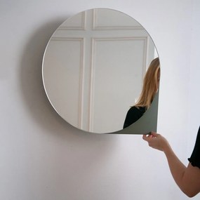 Dulap de baie verde prăfuit suspendat/cu oglindă din metal 55x55 cm Sonnet – Spinder Design