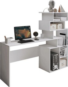 Birou MAXIM, alb, DTD laminat, 158x40x134 cm
