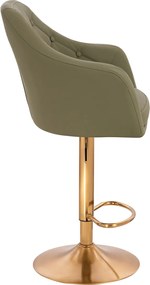 HR831W Scaun Khaki Piele Ecologica Premium Soft cu Bază Aurie