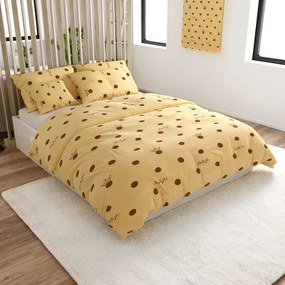 Lenjerie de pat din bumbac LOVE FOR crem Dimensiune lenjerie de pat: 70 x 90 cm | 140 x 200 cm