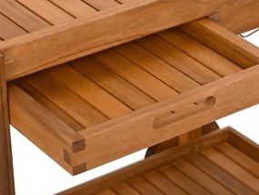 Masa de servit pentru gradina pe roti GRIL PARTY, lemn de acacia