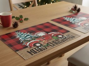 Napron de masa de Craciun MERRY CHRISTMAS 30x45 cm, rosu