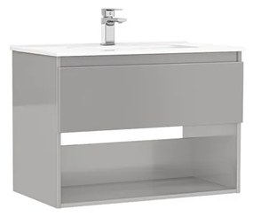 MOBILIER DAILY 80X46X56.5 GALET LUCIOS,1 SERTAR+RAFT,CU LAVOAR Gri lucios, 800x460 mm
