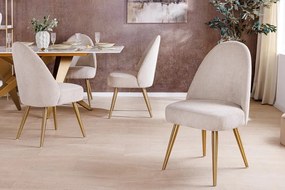 Set de 2 scaune, Catifea Raiata, Bej, MIA CASA, A-45926 VC