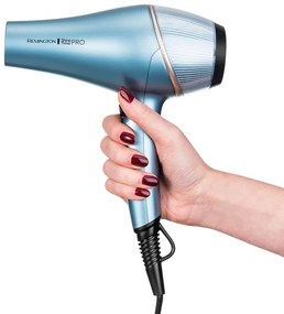 Resigilat: Uscator de par Remington AC9300 Shine Therapy Pro, 2200 W, Ionizare, motor AC, Cool Shot, Albastru