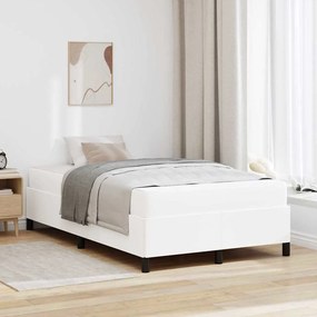vidaXL Cadru de pat cu saltea Alb 120 x 200 cm Piele artificială