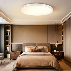 Immax NEO 07316L-LED Plafonieră dimabilă SEMPLICI 128W/230V Ø100 cm Wi-Fi Tuya albă + telecomandă