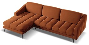 Colțar portocaliu cu tapițerie din catifea (cu colț pe partea stângă) Nalu – Makamii