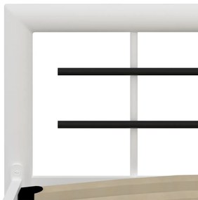 Cadru de pat, alb si negru, 100 x 200 cm, metal white and black, 100 x 200 cm