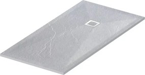 Cadita dus dreptunghiulara Balneo din compozit 90x140 gri deschis