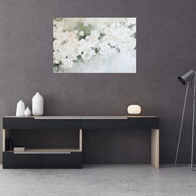 Tablou - Abstracție de Flori Albe (90x60 cm)