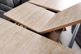 Masa extensibila, Ceramica travertin, Furnir stejar, UNIQUE 160-200cm