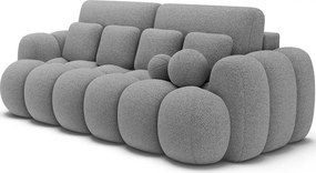 Canapea gri extensibilă cu tapițerie din țesătură bouclé 256 cm Cotonn – ELTAP