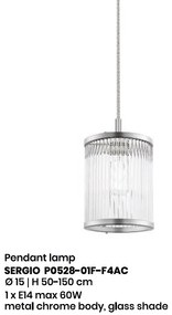 Lustra, Pendul elegant design modern SERGIO crom P0528-01F-F4AC ZL