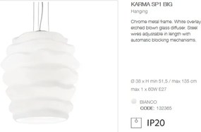 Lustra/ Pendul modern diametru 38cm, KARMA SP1 BIG BIANCO 132365