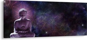 Tablou - Buddha cu florile vieții (120x50 cm)