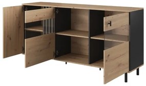 Vitrină BADIA stejar/antracit