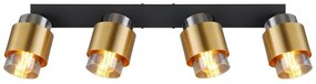 Plafoniera 4L design modern Milley negru, alama