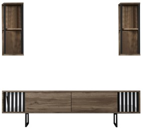 Comodă TV Chrome Line - Walnut, Black