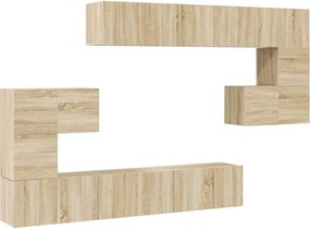 vidaXL Set dulapuri TV, 10 piese, stejar sonoma, lemn prelucrat