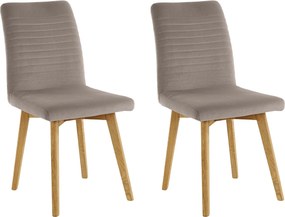 Set 2 scaune Alessja stejar-gri 59/66/88 cm