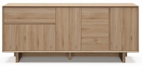 Comodă în culoare naturală cu aspect de lemn de stejar 180x76x45 cm Carpi – Marckeric